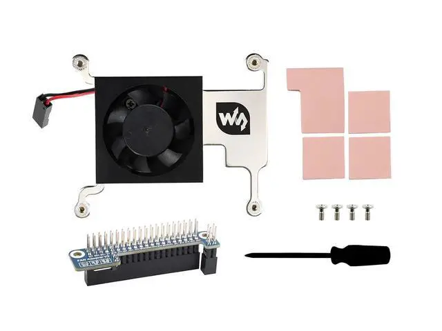 Main image of Low-Profile CPU Cooling Fan for 4B/3B+/3B with Aluminum Alloy Bracket Include GPIO Adapter