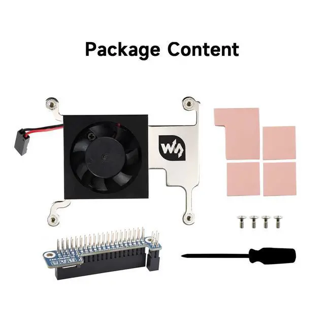 Alt view image 2 of 6 - Low-Profile CPU Cooling Fan for 4B/3B+/3B with Aluminum Alloy Bracket Include GPIO Adapter