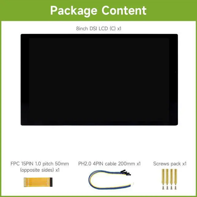 Alt view image 2 of 7 - 8inch Capacitive Touch Display Compatible with 5/4B/3B+/3A+ and CM3/3+/4 1280×800 Resolution IPS DSI Interface