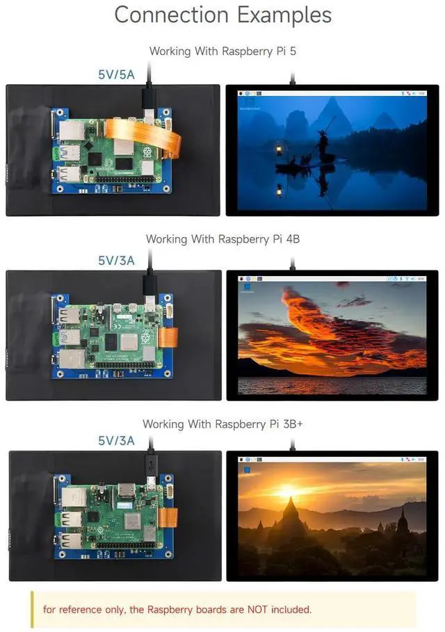Alt view image 3 of 7 - 8inch Capacitive Touch Display Compatible with 5/4B/3B+/3A+ and CM3/3+/4 1280×800 Resolution IPS DSI Interface