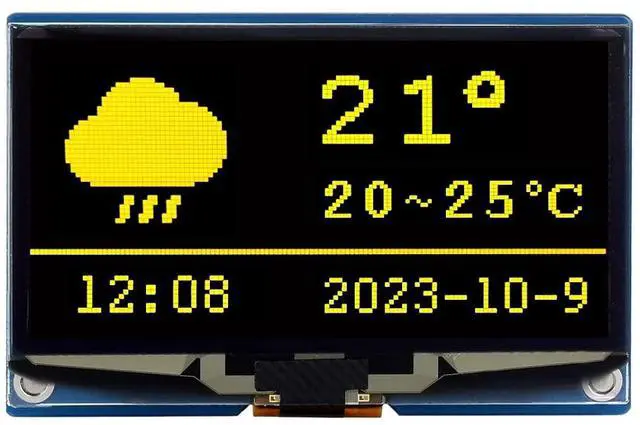 Main image of 2.42inch OLED Display Module, 128×64 Resolution, SPI / I2C Communication, Yellow Version