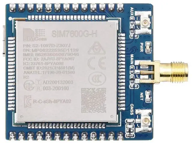 Main image of SIM7600G-H 4G Communication Module, Multi-Band Support, Compatible with 4G/3G/2G, with GNSS Positioning-Pre-soldered Version