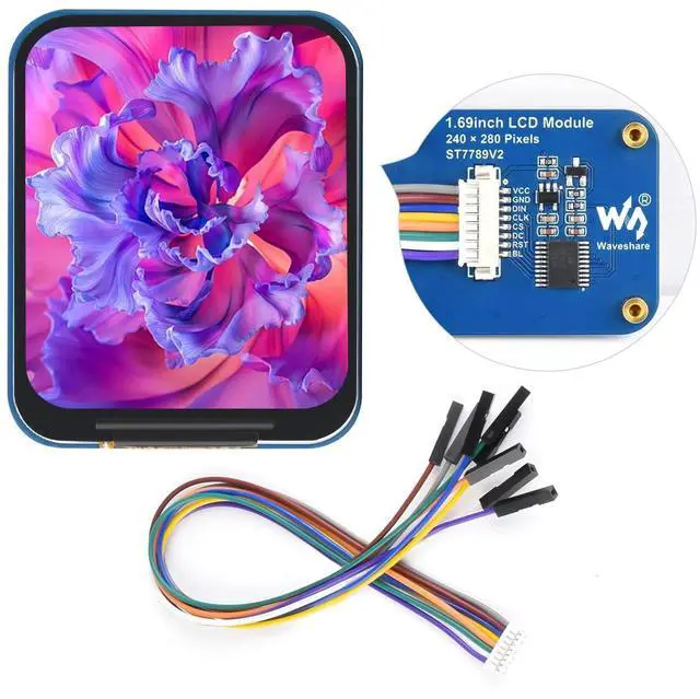 Main image of 1.69inch LCD Display Module, Compatible with Arduino//Pi Zero/ESP32, 240×280 Resolution, SPI Interface, IPS, 262K Colors
