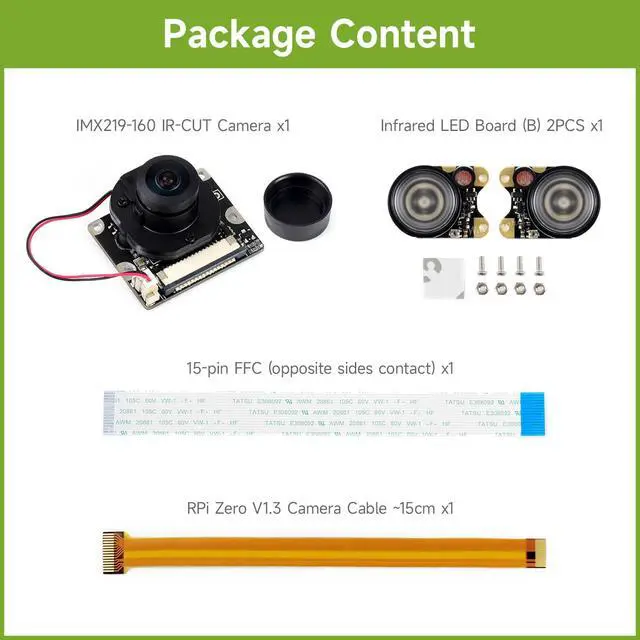 Alt view image 2 of 6 - IMX219-160 8MP IR-Cut Camera IR-Cut Infrared Night Vision 162° FOV Applicable for Jetson Nano/Compute Module