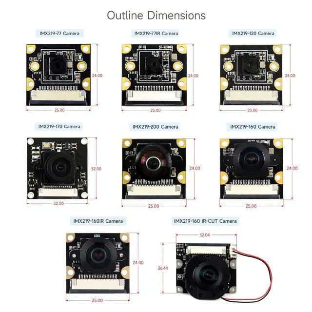 Alt view image 6 of 6 - IMX219-160 8MP IR-Cut Camera IR-Cut Infrared Night Vision 162° FOV Applicable for Jetson Nano/Compute Module