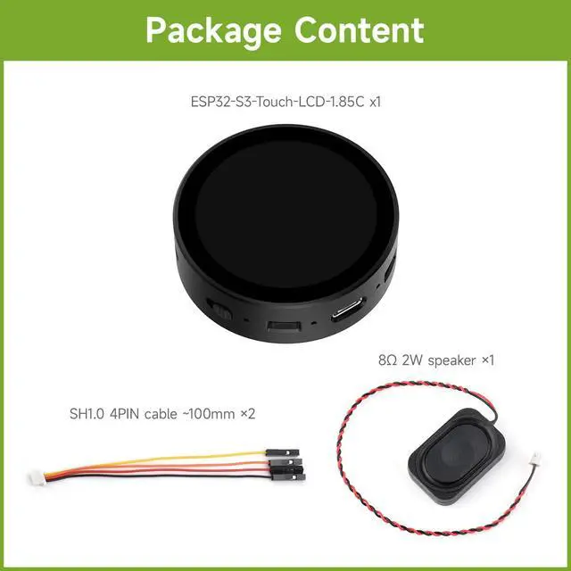 Alt view image 2 of 7 - ESP32-S3 1.85inch Round LCD Development Board, 360×360, Supports Wi-Fi & Bluetooth BLE 5, AI Speech, Smart Speaker Box, ESP32 with Display