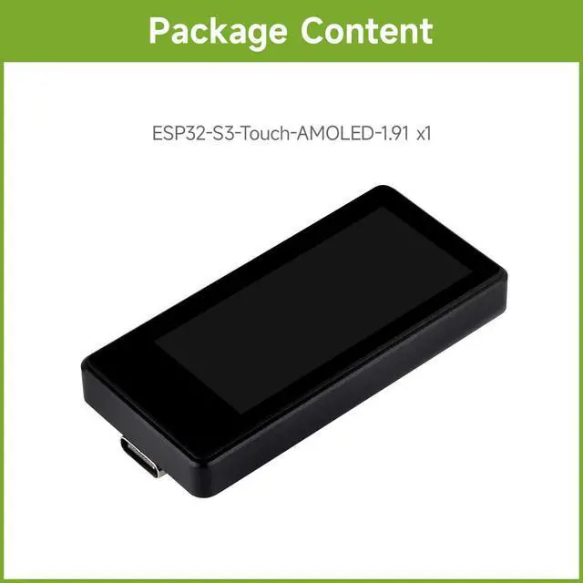 Alt view image 2 of 7 - ESP32-S3 1.91inch AMOLED Display Development Board, 240×536, 32-bit LX7 Dual-core Processor, Up to 240MHz Frequency, Accelerometer and Gyroscope Sensor, with Touch Function