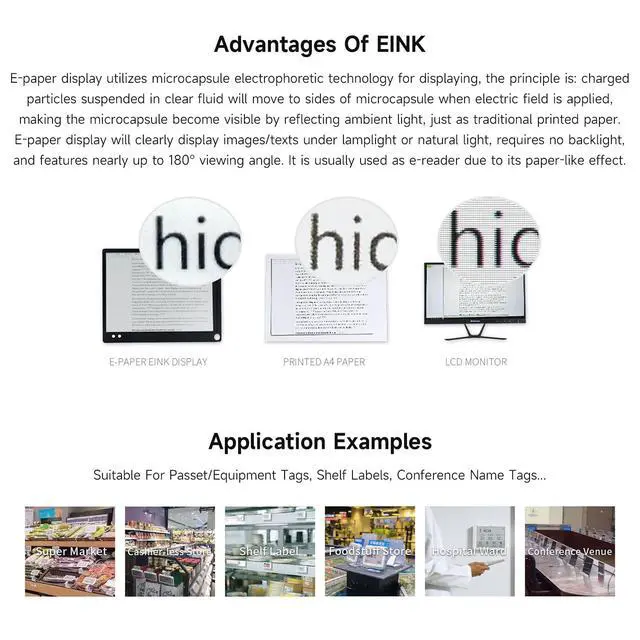 Alt view image 5 of 6 - 2.9inch E-Paper Display (G), E-Ink Display, 296x128, Red/Yellow/Black/White, SPI Interface, with Driver Board