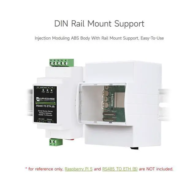 Alt view image 4 of 6 - DIN Rail ABS Case for 5, Large Inner Space, Injection Moduling