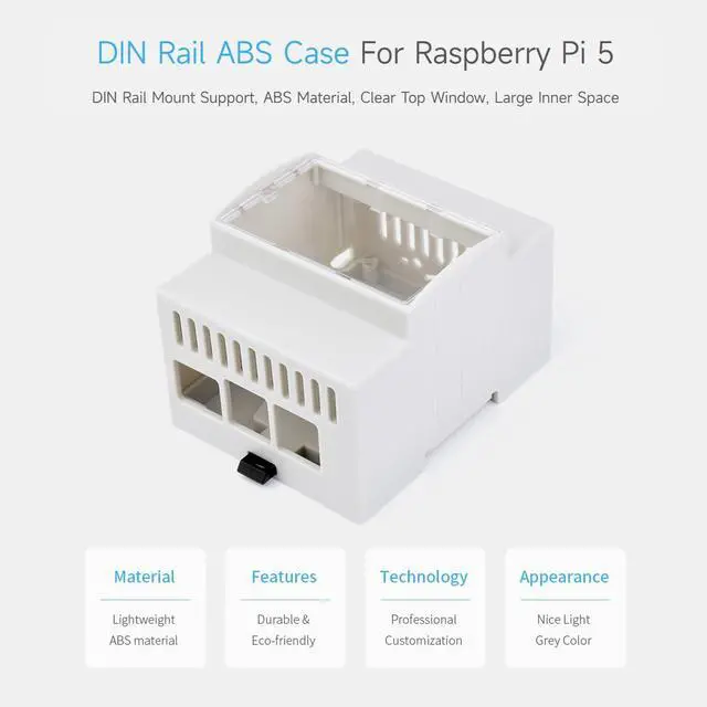 Alt view image 3 of 6 - DIN Rail ABS Case for 5, Large Inner Space, Injection Moduling
