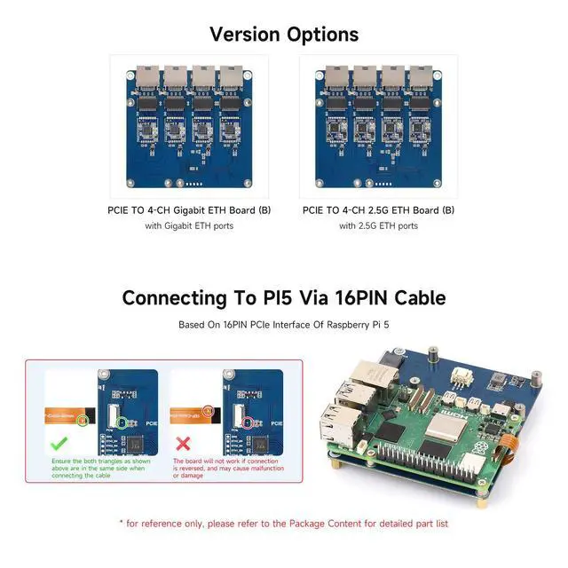 Alt view image 4 of 5 - PCIe to 4-Ch Gigabit ETH Board (B) Compatible with 5/RPi OS, Driver-Free, Plug and Play