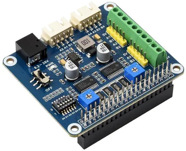 Main image of Stepper Motor HAT Onboard Dual DRV8825 Motor Controller Drives Two Stepper Motors Up to 1/32 Microstepping Compatible with Zero/Zero W/Zero WH/2B/3B/3B+