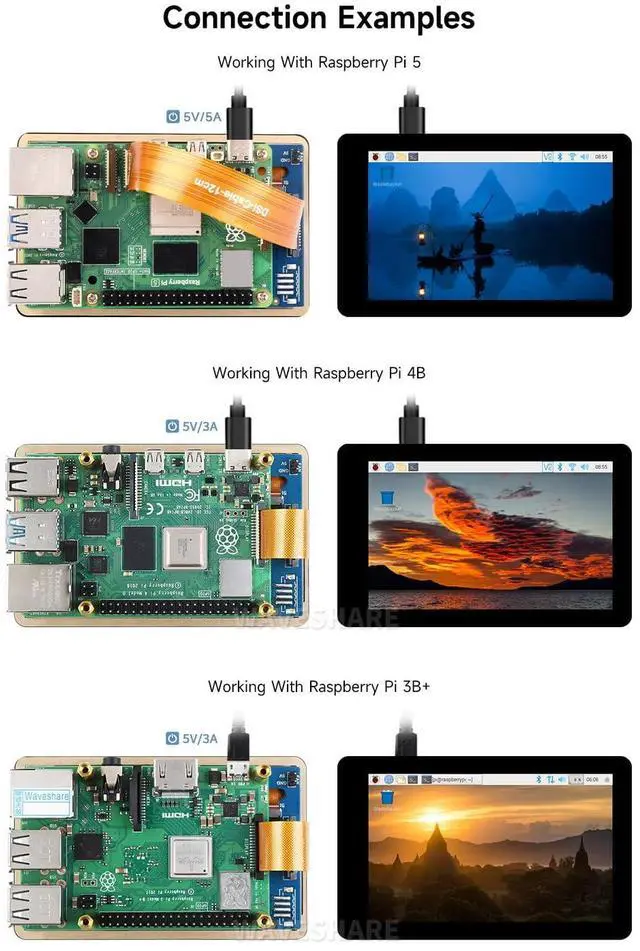 Alt view image 5 of 7 - 4inch Capacitive Touch Display Compatible with 5/4B/3B+/3A+/CM3+/4 480×80 Resolution DSI Interface IPS Optical Bonding Screen