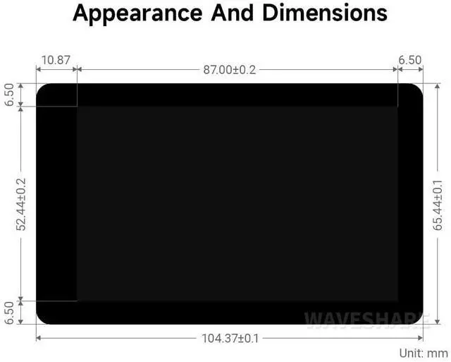 Alt view image 7 of 7 - 4inch Capacitive Touch Display Compatible with 5/4B/3B+/3A+/CM3+/4 480×80 Resolution DSI Interface IPS Optical Bonding Screen