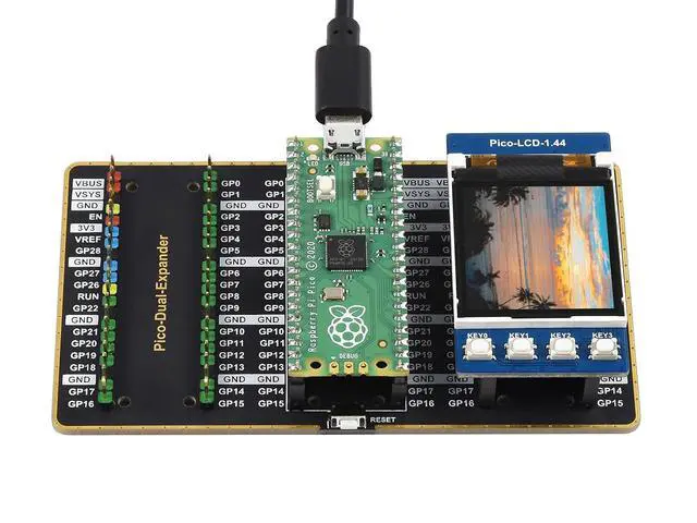 Alt view image 3 of 6 - 1.44inch LCD Display Module for Pico 65K RGB Colors 128×128 Pixels Embedded ST7735S Driver Using SPI Bus Comes with Pico C/C++ and MicroPython Demo