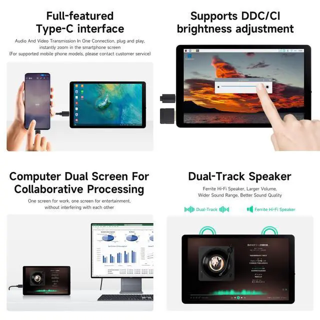 Alt view image 6 of 7 - 7inch Capacitive Touch Display,1280×800 Resolution, Compatible with 5/4B/3B/Zero/Zero W/Zero 2W/Pico/Pico, Supports Jetson Nano/RDK X3/VisionFive2/Windows/Smartphone
