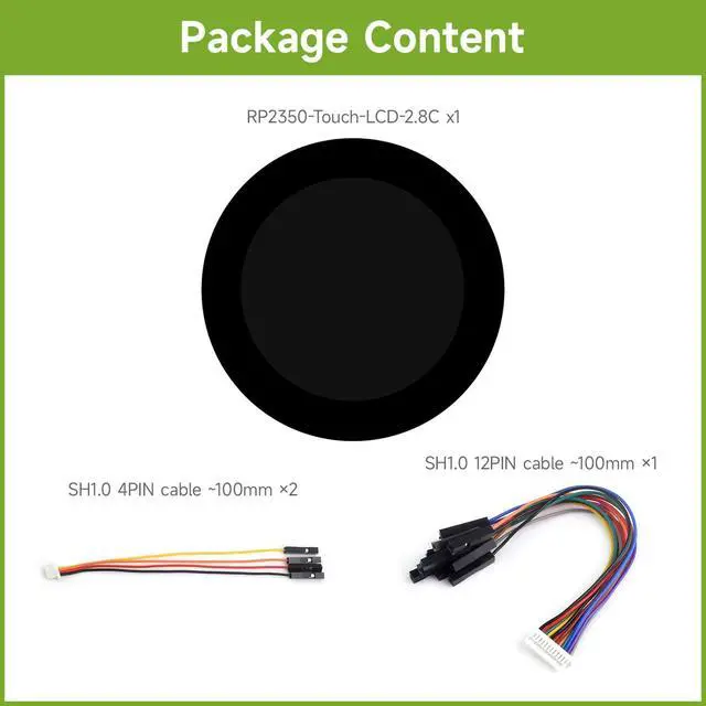 Alt view image 2 of 7 - RP2350 2.8inch Round Display Development Board, 480×480, Based On The RP2350B Dual-core & Dual-Architecture Microcontroller, RGB Interface
