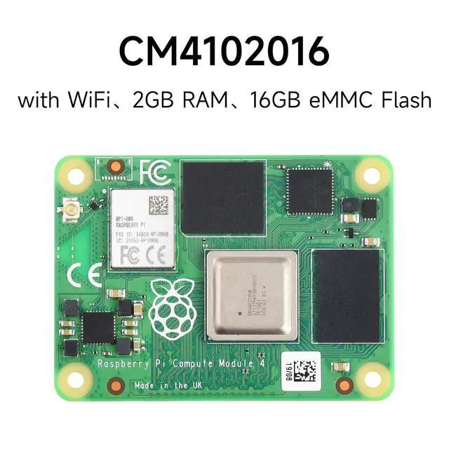 Alt view image 2 of 7 - Pi Compute Module 4 Comes with an Official CM4102016 (with Wireless, 2GB RAM, 16GB eMMC Flash), an Antenna Kit and a HEATSINK. (3 Items)