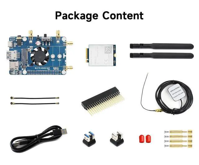 Alt view image 2 of 7 - LTE Cat 6 Communication HAT Compatible with , LTE-A Global Multi-Band, GNSS Positioning, Comes with EM060K-GL Module