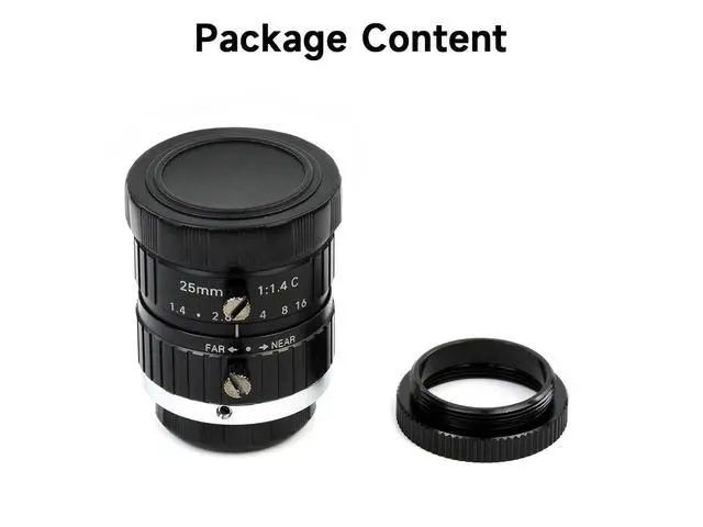 Alt view image 2 of 5 - Industrial Telephoto Lens with 25mm Focal Length Multi Field Angle C-Mount Compatible with HQ Camera