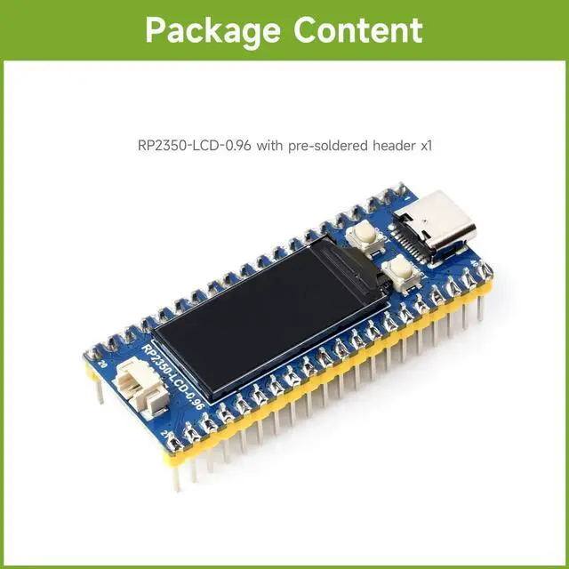Alt view image 2 of 7 - RP2350-LCD-0.96 Development Board, with 0.96inch Display, 160×80 Resolution, Based On RP2350A Dual-core & Dual-Architecture Microcontroller, with Pre-soldered Header