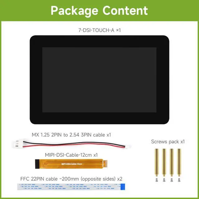 Alt view image 2 of 7 - 7inch DSI Capacitive Touch Display, Compatible with 5/4B/3B/CM3/3+/4, 720×1280, IPS Panel, Optical Bonding Toughened Glass Panel, 10-Point Touch, Anti-Fingerprint Process
