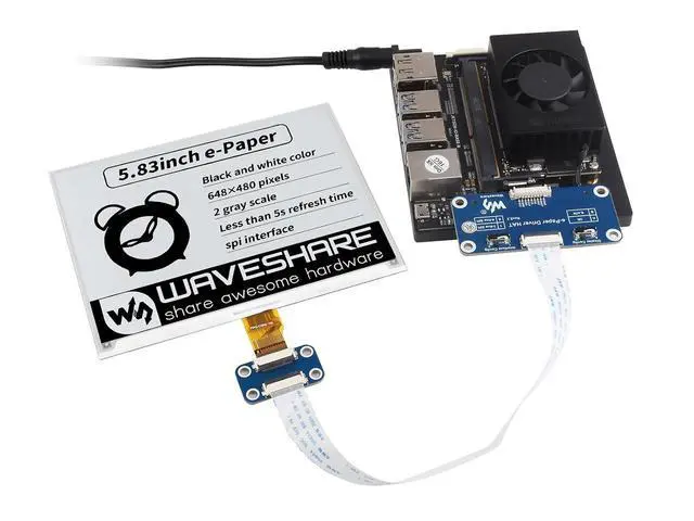 Main image of 5.83inch E-Paper E-Ink Display HAT Compatible with 4B/3B+/3B/2B/B+/A+/Zero/Zero W/WH/Zero 2W Series Boards 648×480 Pixels Black/White Dual-Color SPI Interface