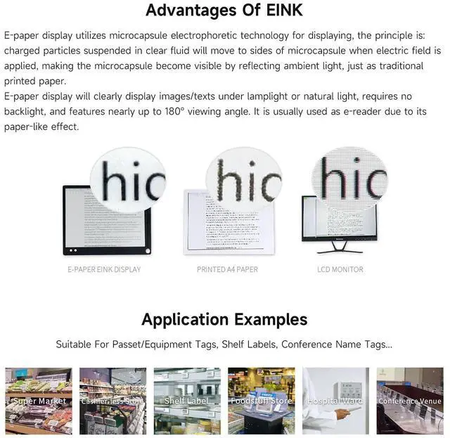 Alt view image 5 of 7 - 5.83inch E-Paper E-Ink Display HAT Compatible with 4B/3B+/3B/2B/B+/A+/Zero/Zero W/WH/Zero 2W Series Boards 648×480 Pixels Black/White Dual-Color SPI Interface