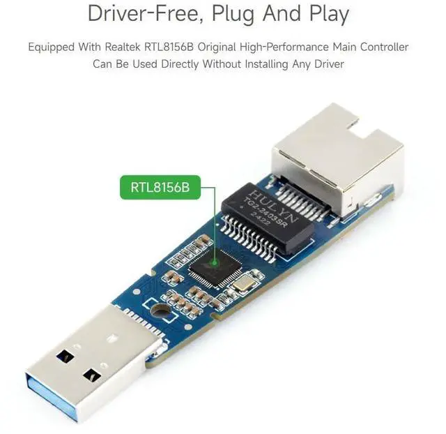 Alt view image 6 of 7 - USB to 2.5G Ethernet Port Converter, High-Speed Networking, No Driver Required 2.5G USB Ethernet Adapter, Compatible with 5/Jetson Nano/PC and Windows/MacOS/Linux/Android System