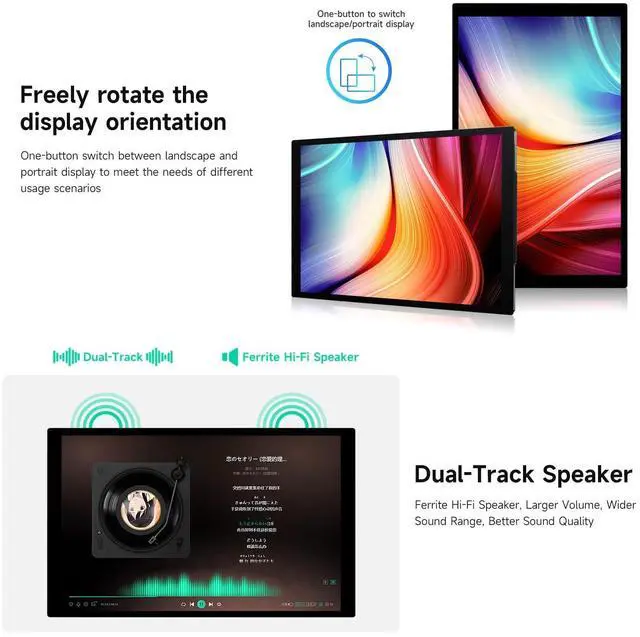 Alt view image 7 of 7 - 10.1inch High Resolution Capacitive Touch Display, Compatible with 5/4B/3B/Zero/Zero W/Zero 2W/Pico/Pico, Supports Windows and Jetson Nano, IPS Display, 10-Point Touch