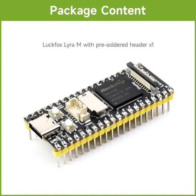 Alt view image 2 of 7 - Luckfox Lyra RK3506G2 Linux Micro Development Board, Integrates Tripe-core ARM Cortex-A7 and ARM Cortex-M0 Processors, with Header