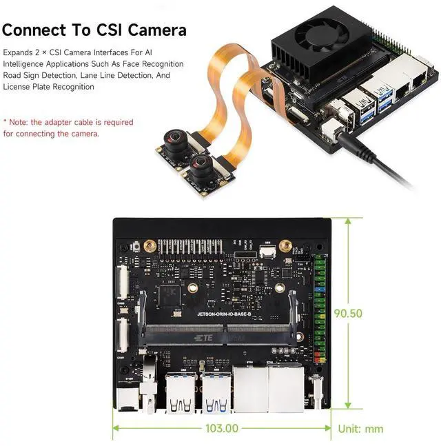 Alt view image 6 of 7 - Jetson Orin Nano/NX Super Dual Ethernet Base Board Compatible with Jetson Orin Nano and Jetson Orin NX Modules, Designed for NV Jetson Orin Nano Super AI Development Kit