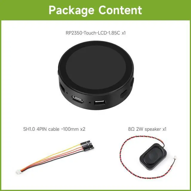 Alt view image 2 of 7 - RP2350 1.85inch Round LCD Development Board, 360×360, 65K Color, Dual-core and Dual-Architecture Design, Standard Version