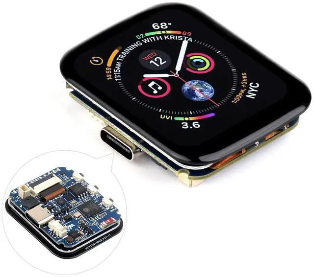 Main image of RP2040 Microcontroller Development Board 1.69inch Touch LCD, Based on RP2040, Rounded Corners, Dual-core Arm Processor, 16MB Flash, Accelerometer and Gyroscope Sensor