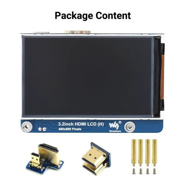 Alt view image 2 of 6 - 3.2inch HDMI IPS LCD Display Compatible with 4B/3B+/3A+/2B/B+/A+/Zero/Zero W/WH/Zero 2W CM3+/4 Series Boards 480×800 Resolution No Touch Supports Jerson Nano/Windows