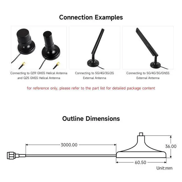 Alt view image 4 of 4 - 2PCS SMA Magnetic Mount Antenna Base, SMA Connector, 3m coaxial Cable, Compatible with Multiple GNSS Positioning modules