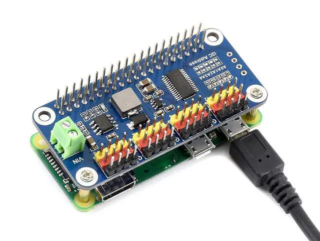 Alt view image 6 of 7 - Servo Driver Hat for 3B+ 3B 2B Zero WH Zero W Zero 16 Channel PWM Outputs 12 Bit Resolution I2C Interface