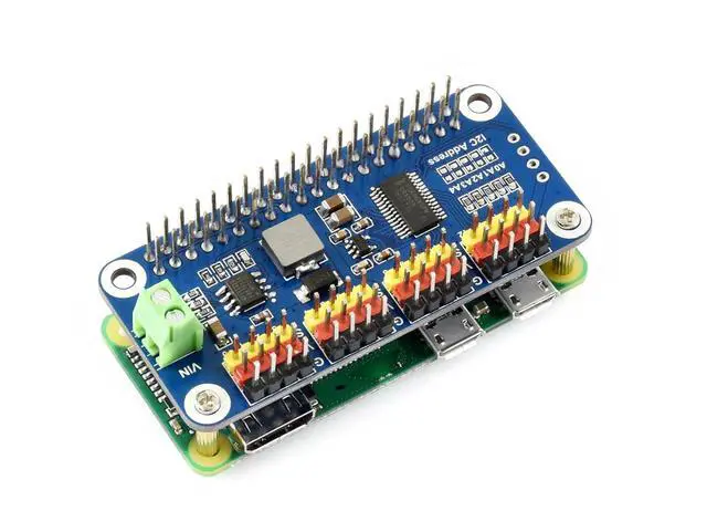 Alt view image 7 of 7 - Servo Driver Hat for 3B+ 3B 2B Zero WH Zero W Zero 16 Channel PWM Outputs 12 Bit Resolution I2C Interface