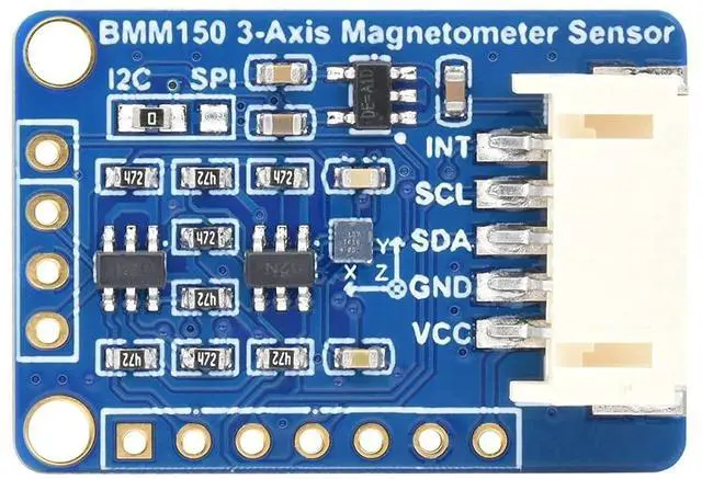 Main image of BMM150 3-Axis Magnetometer Sensor, Compatible with 5/4B/3B/Zero/Zero W/Zero 2W/Pico/Pico W/Pico WH, Digital Compass Sensor, Magnetic Field Measurement