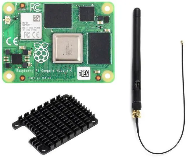 Main image of Compute Module 4 Package, Bundle with Official CM4102008, an an-Tenna Kit and a HEATSINK (3 Items)