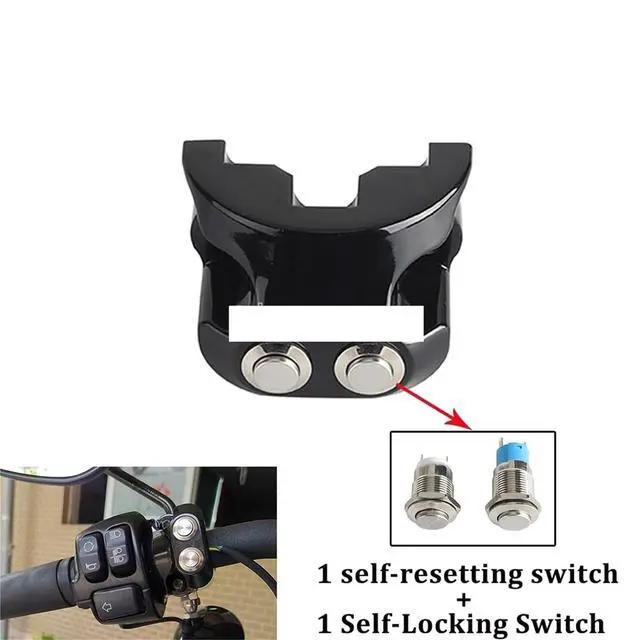 Alt view image 2 of 6 - Motorcycle 1" Handlebar Button Air Ride Suspension Control Switch(Reset N Lock Black)