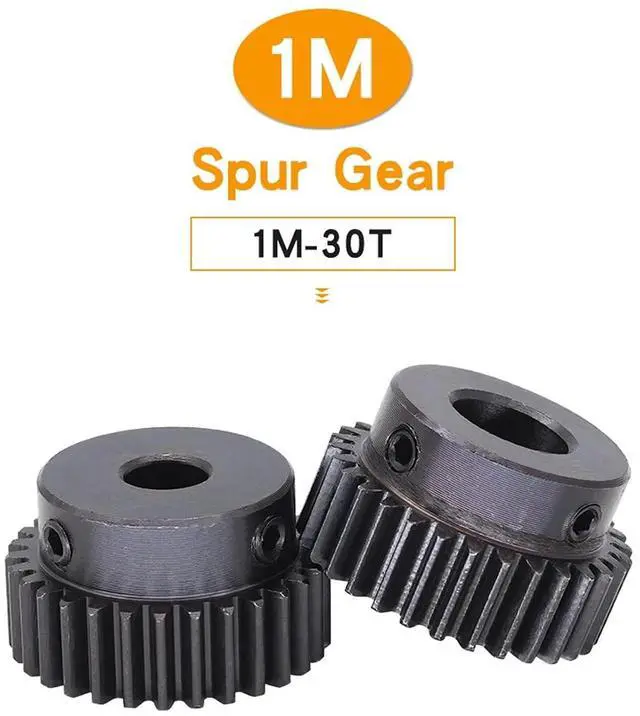 Alt view image 2 of 7 - 1pc 30T Spur Gear 1 Module Carbon Steel Pinion Gear with 5-16mm Bore for Agricultural and Mechanical Applications(1m 30t-bore 12.7 mm)
