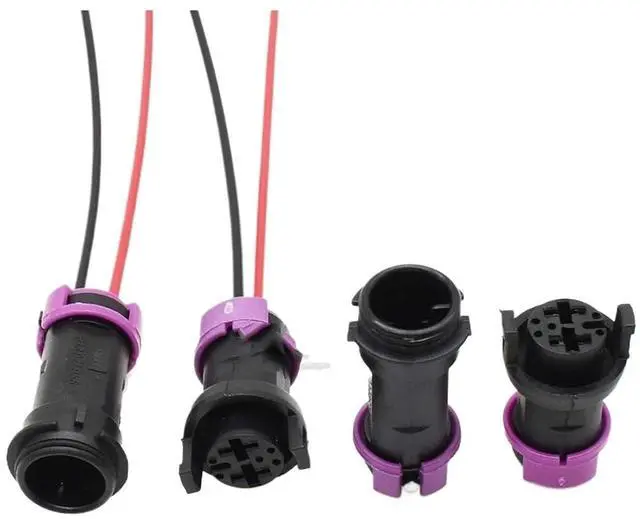 Alt view image 2 of 5 - 2 Pin Circular Waterproof Fog Lamp Plug Male Female Connector For 813972926 813972923 AICNRUT(Lavender)