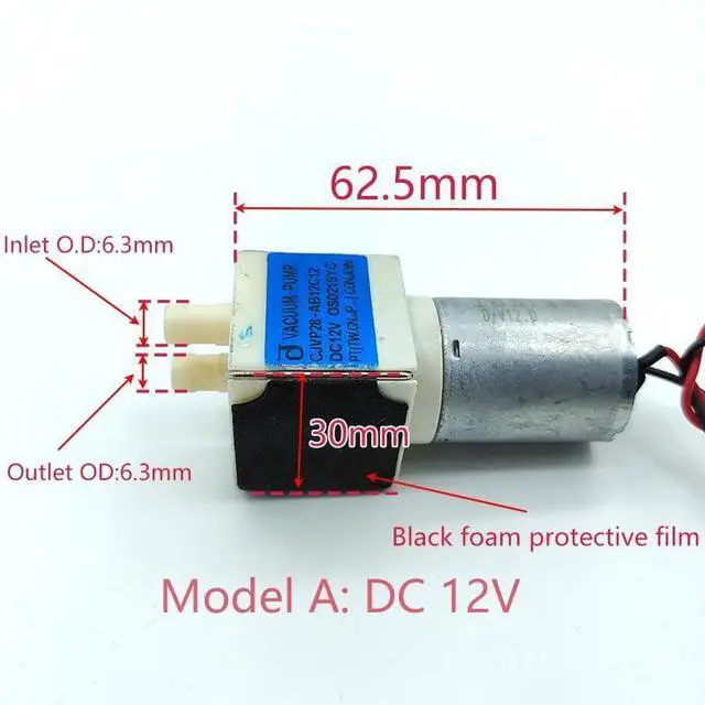Alt view image 2 of 5 - CJVP28 Small Vacuum Air Pump DC 12V/20V Micro Diaphragm Self Priming Suction Pump Negative Pressure Pump DIY Monitor(Model B 20V)