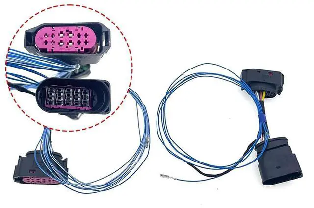 Alt view image 2 of 6 - 10 to 12 Pins HID Xenon Headlight Connector Wiring Fit for Jetta MK5 Fit for Golf MK4 R32