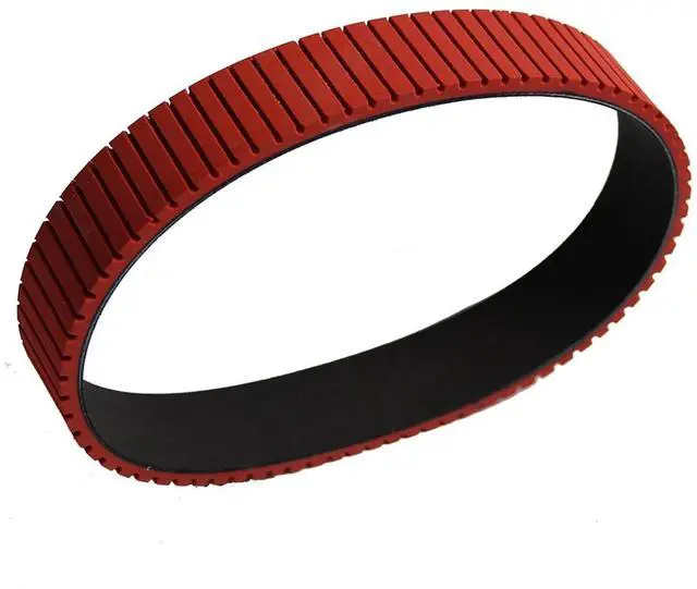 Alt view image 3 of 4 - High Friction Factor Red Rubber Conveyer Belt Wheel With Transverse Groove For High-speed Card Feeder Counting(156XL-19-2T)