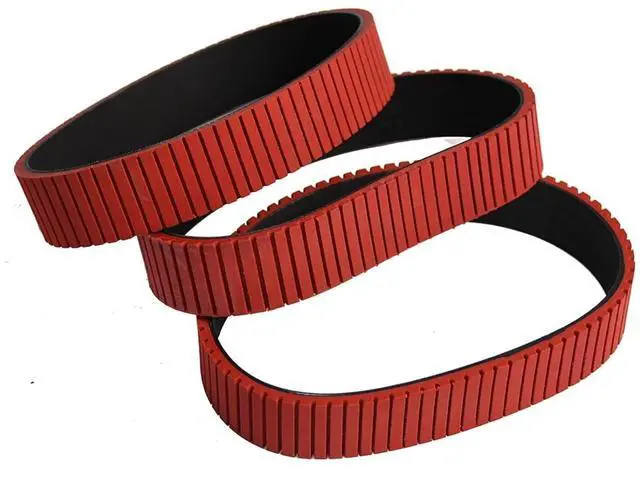Alt view image 4 of 4 - High Friction Factor Red Rubber Conveyer Belt Wheel With Transverse Groove For High-speed Card Feeder Counting(156XL-19-2T)