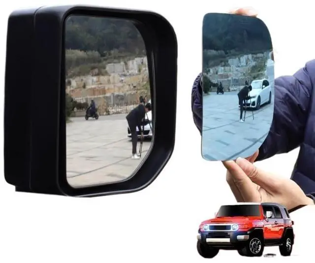 Alt view image 4 of 6 - Compatible For FJ Cruiser Wide Angle Anti-glare Rearview Mirror Side Rearview Heated Mirror Blue Glass Lens Car Heated Side Viewmirror07-23(FJ A)