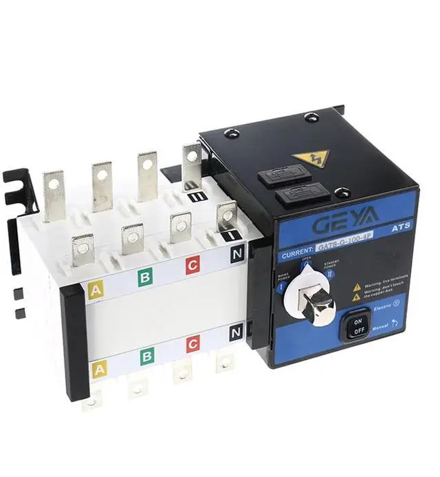 Alt view image 4 of 6 - G Type ATS PC Class Automatic Transfer Switch Electrical Selector Switches 4P 100A AC400V Auto or Manual ATS
