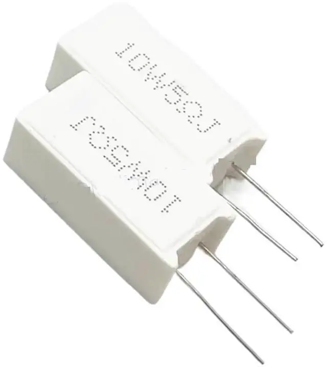 Main image of Cement Resistors 10pcs Cement Resistor 10W Vertical RX27-5 0.01R ~ 100K 1R 1.5R 2R 2.2R 3R 3.3R 4R 5R 7.5R 8R 10R 12R 33R 30R 50R 100R 1K 10K 15K(1K)